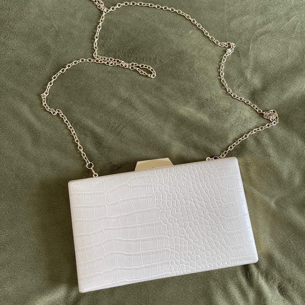 Gianni Bini Faux Crocodile Leather Clutch Crossbody Handbag